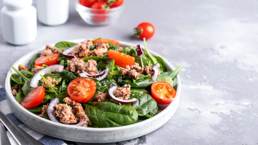 Thunfisch-Spinat-Salat